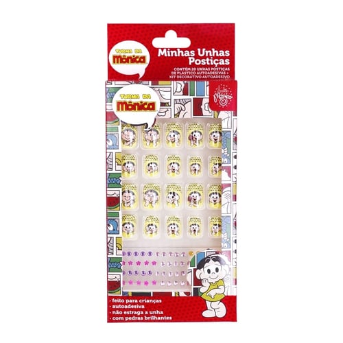 Imagem do produto Minhas Unhas Postiças Infantil Turma Da Mônica 20 Unidades Personagens Sortidos