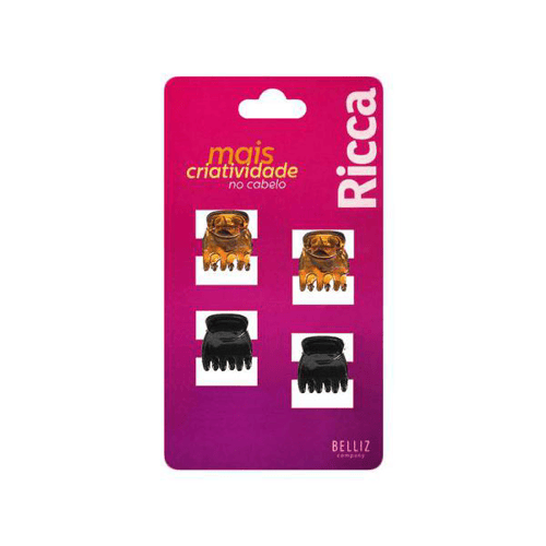 Mini Piranha De Cabelo Ricca Com 4 Unidades