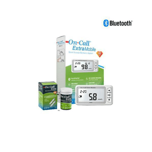 Imagem do produto Monitor De Glicose Bluetooth + 50 Tiras Oncall Extra Mobile On Call Plus Ii