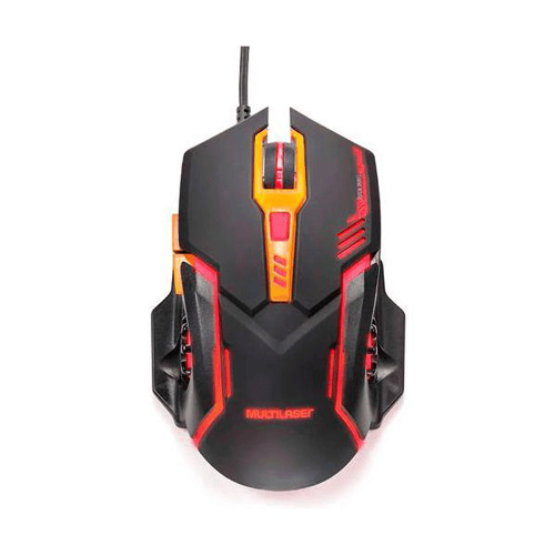 Imagem do produto Mouse Gamer Multilaser 2400 Dpi Mo270 Preto E Laranja