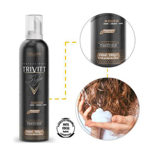Mousse Fixador Style Trivitt Itallian Color Alta Fixação Penteado Perfeito.