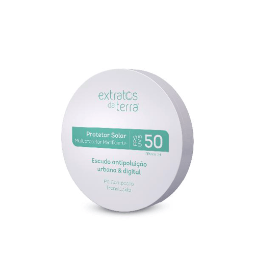 Multiprotetor Matificante Pó Compacto Fps 50 Dermocosmético Vegano Extratos Da Terra