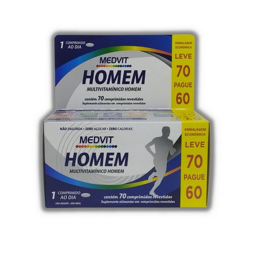 Imagem do produto Multivitamínico Homem Medvit Leve 70 Pague 60 Comprimidos