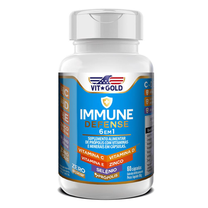 Imagem do produto Multivitamínico Immune Defense Com Própolis Vitgold 60 Cáps.