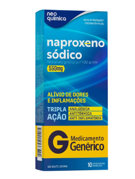 Naproxeno Sódico 550 Mg - 10 Comprimidos Eurofarma Genérico