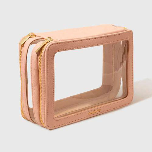 Nécessaire Nude Com Transparência Double Crystal Case