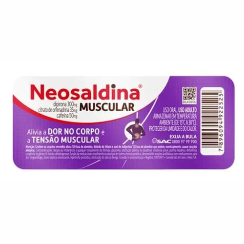 Imagem do produto Neosaldina Muscular 300Mg + 35Mg + 50Mg - 10 Comprimidos Revestidos