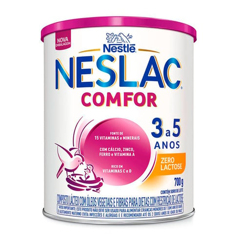 Neslac Comfor Zero Lactose Composto Lácteo Infantil 700G