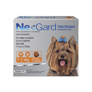 Nexgard Contra Pulgas E Carrapatos Para Cães De 2 A 4Kg Com 1 Tablete Mastigável