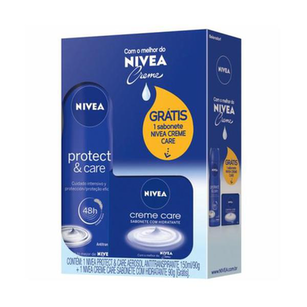 Nivea Kit Desodorante Aerosol Protect&Care 150Ml Gratis Sabonete Creme Care 90G