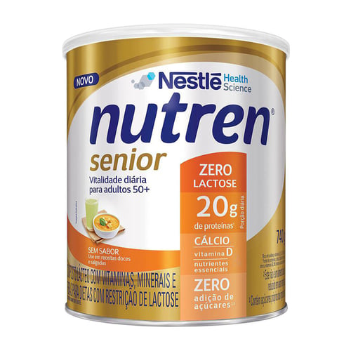 Nutren Senior Zero Lactose Suplemento Adulto Sem Sabor 740G