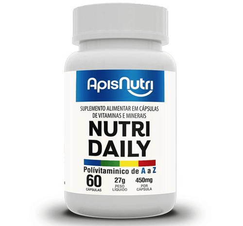 Imagem do produto Nutri Daily Polivitamínico E Mineral De A A Z 450Mg 60 Cáps Apisnutri