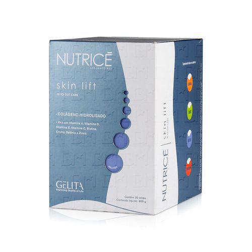 Nutricé - Skin Lift Colágeno Hidrolisado Em Pó Sabor Laranja C 30 Sticks
