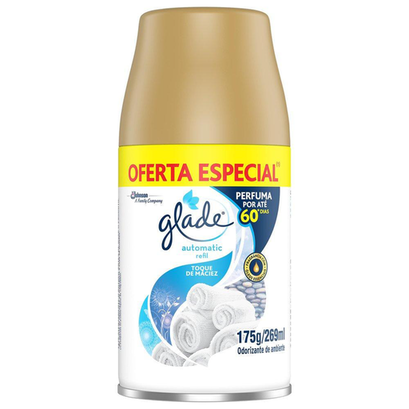 Odorizador De Ambiente Glade Toque Maciez Automatic Refil 269Ml Grátis 20%