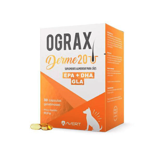 Imagem do produto Ograx Derme 20 Para Cães E Gatos 30 Cápsulas Gelatinosas