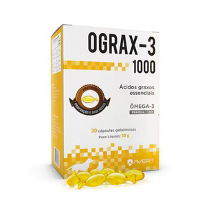 Imagem do produto Ograx3 1000 Para Cães E Gatos Uso Veterinário 30 Cápsulas Gelatinosas