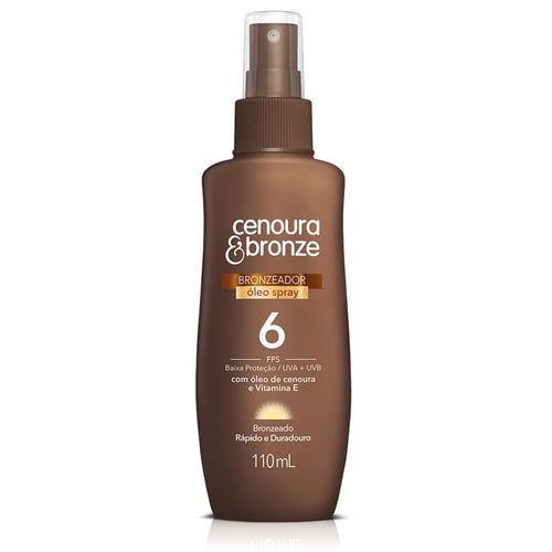 Óleo Bronzeador Spray Cenoura & Bronze Fps6 110Ml