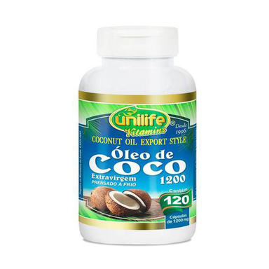 Óleo De Coco Extra Virgem Unilife 120 Cápsulas De 1200Mg