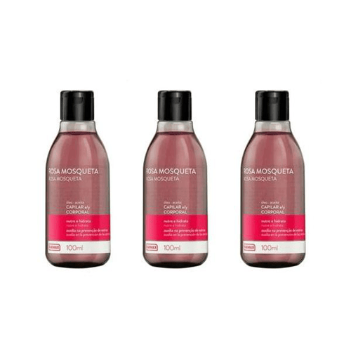 Imagem do produto Oleo Rosa Mosqueta Farmax Capilar/Corporal 100Ml Kit Com 03