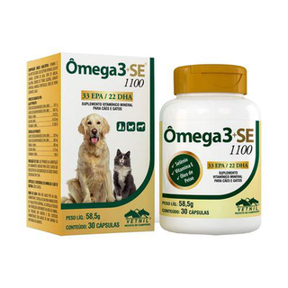 Imagem do produto Omega 3+Se 1100 30 Cápsulas Vetnil Suplemento Cães E Gatos