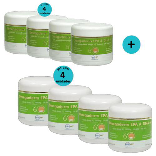 Imagem do produto Omegaderm Epa & Dha 60 Supl. 500Mg C/ 30 Cáp. + Omegaderm Supl. 1000Mg C/ 30 Cáp. Kit C/ 4 De Cada