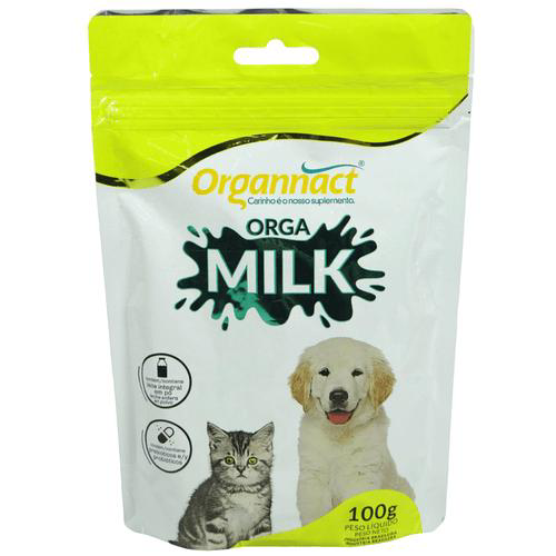 Orga Milk Leite Para Cães E Gatos Filhotes 100G Suplemento Organnact