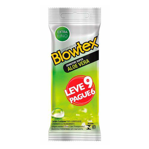 Imagem do produto Pack Preservativo Blowtex Aloe Vera Pague 6 Leve 9 Skyn