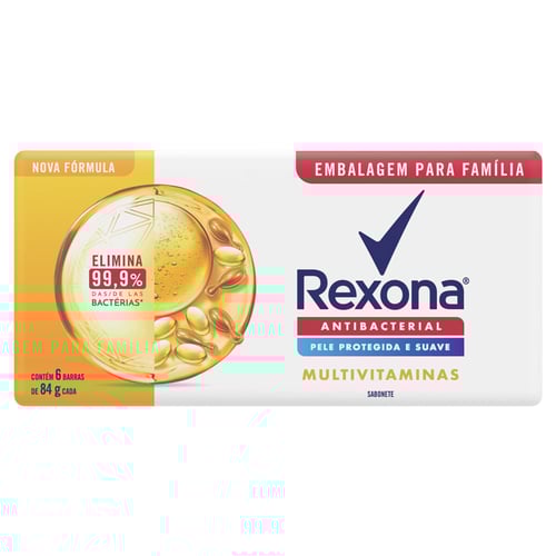 Imagem do produto Pack Sabonete Em Barra Rexona Antibacterial Multivitaminas C/ 6 Unidades 84G Cada Panvel Farmácias