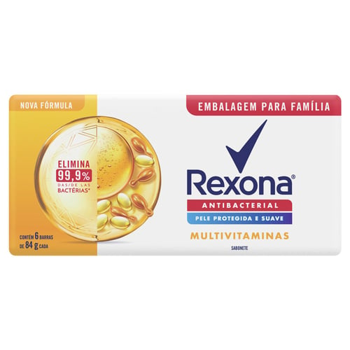 Pack Sabonete Em Barra Rexona Antibacterial Multivitaminas C/ 6 Unidades 84G Cada Panvel Farmácias