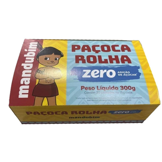 Paçoca Rolha Zero Açúcar Mandubim Cx C/ 20 Un De 15G