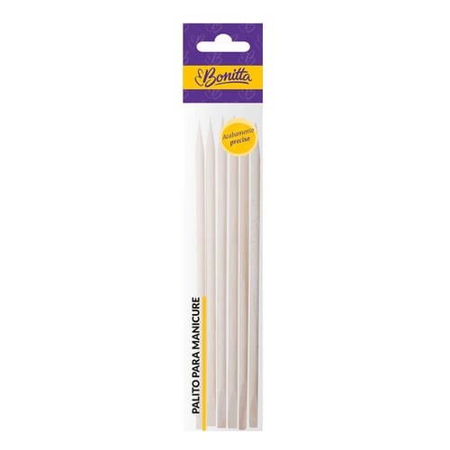 Palitos Para Manicure Com 6 Unidades Pequeno 604Bt Bonitta Madeira