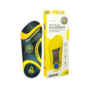 Imagem do produto Palmilha 3/4 Ortopédica Suporte 3338 Amarela Softpauher Ortho Pauher