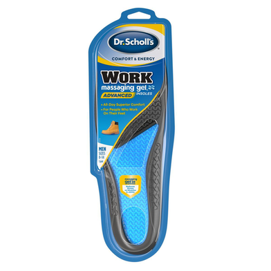 Imagem do produto Palmilha De Gel Dr Scholls Massaging Gel Comfort & Energy Work Azul Transparente 1 Par 1 Par
