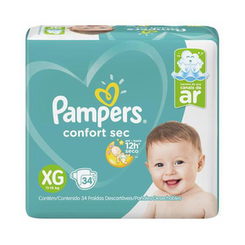 Pampers Confortsec Mega Tamanho Xg 34 Unidades