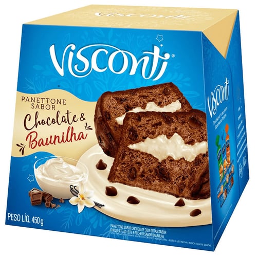 Panettone Visconti Chocolate E Baunilha 450G