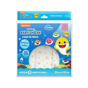 Imagem do produto Pano De Boca Cremer Luxo Baby Shark Estampas Sortidas 3 Unidades