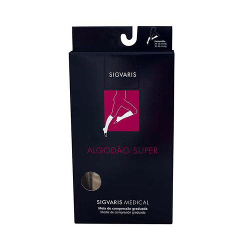 Imagem do produto Panturrilha - Medicinal Sigvaris Algodão Super C Ponteira Aberta 3 4 Unissex Bege 20-30Mmhg-G Normal -Modelo 282S