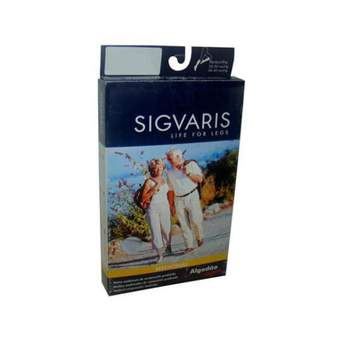 Imagem do produto Panturrilha - Medicinal Sigvaris Algodão Super C Ponteira Aberta 3 4 Unissex Bege 20-30Mmhg-M Longa -Modelo 282S