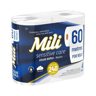 Imagem do produto Papel Higienico Mili Sensitive Com 4X60Mt Folha Dupla Neutro