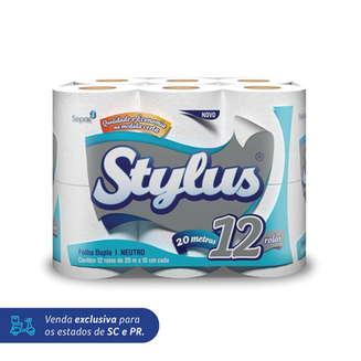 Imagem do produto Papel Higienico Stylus Folha Dupla 20M Com 12 Rolos