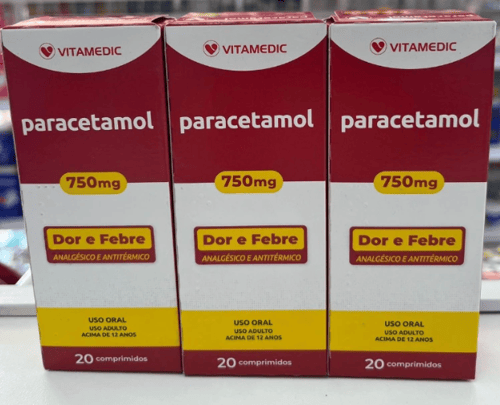 Paracetamol 750Mg - 20 Comprimidos Genérico Vitamedic