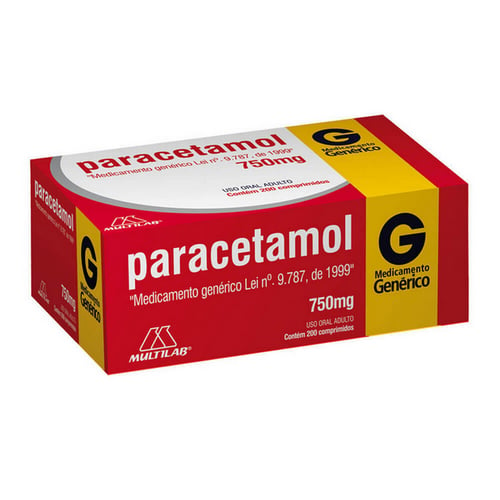 Paracetamol 750Mg 20X10cp - Multilab Genérico