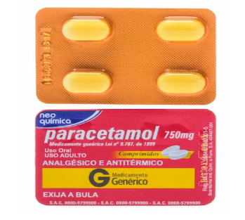 Imagem do produto Paracetamol 750 Mg - 4 Comprimidos Neo Química Genérico