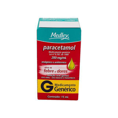Paracetamol Em Gotas - 200 Mg/Ml 15 Ml Medley Genérico
