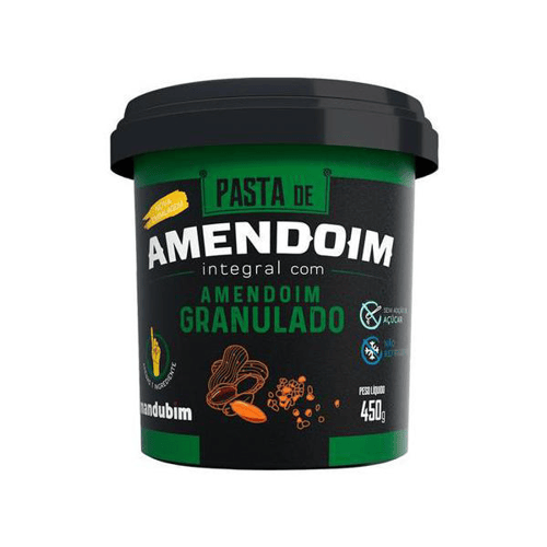 Imagem do produto PASTA DE AMENDOIM INTEGRAL MANDUBIM COM AMENDOIM GRANULADO SEM AÇÚCAR 450G