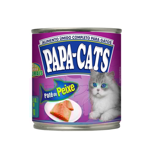 Imagem do produto Patê Para Gatos Papa Cats Sabor Peixe Em Lata 280G