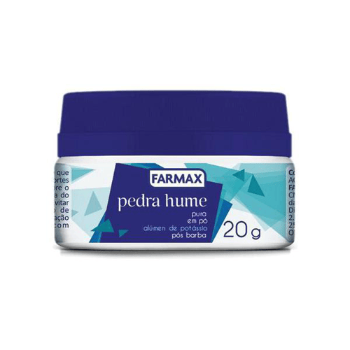 Pedra Hume Pura Em Pó Farmax Pote 20G