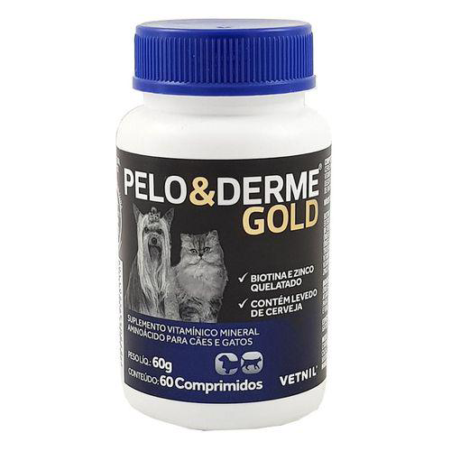 Imagem do produto Pelo E Derme Gold 60 Comp Vetnil Cães E Gatos Pele E Pelo