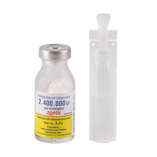 Imagem do produto Pentabiótico Pó Veterinário Médio Porte Frasco Ampola 3,4G E Diluentes 6Ml