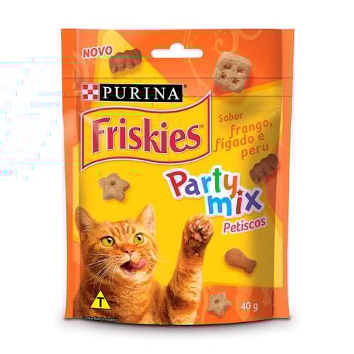 Imagem do produto Petisco Para Gatos Adultos Friskies Party Mix Sabor Frango, Fígado E Peru 40G